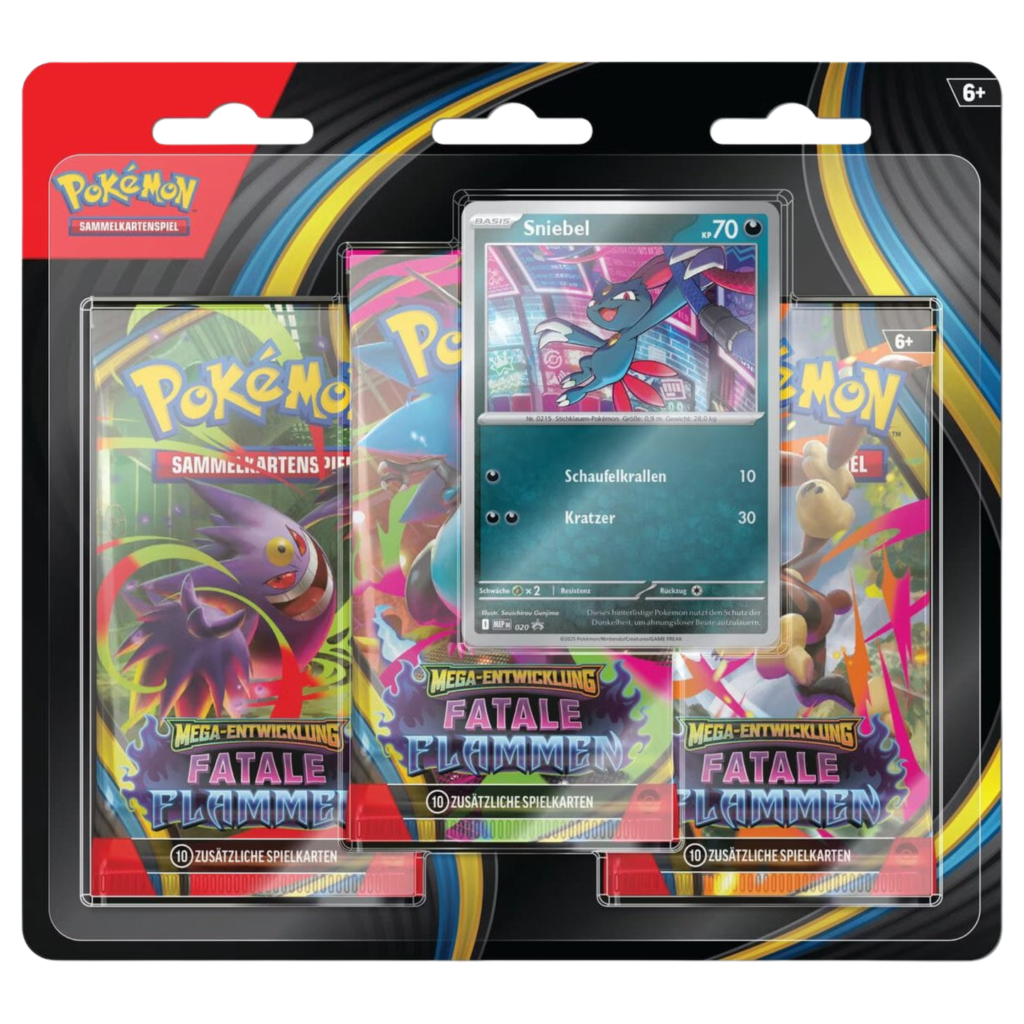 Pokémon Mega Entwicklung Fatale Flammen Sniebel 3-Pack Blister DE