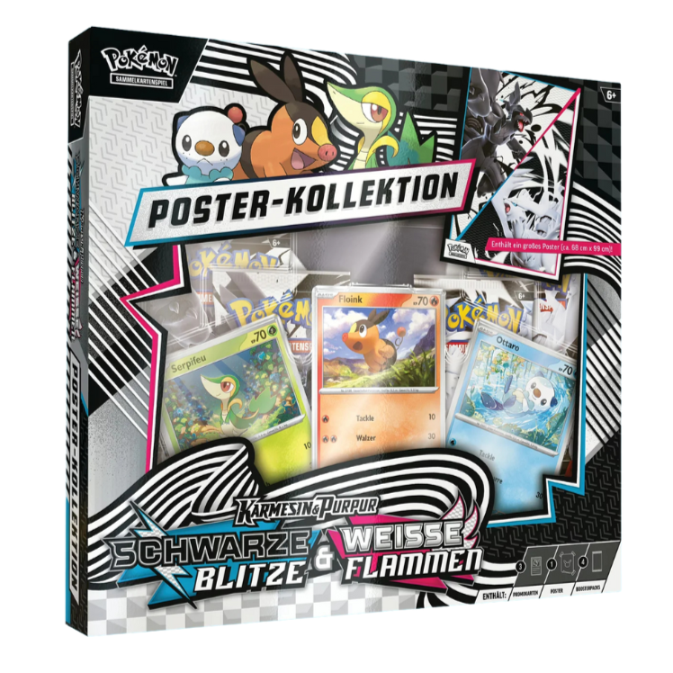 Schwarze Blitze & Weiße Flammen Poster Kollektion DE