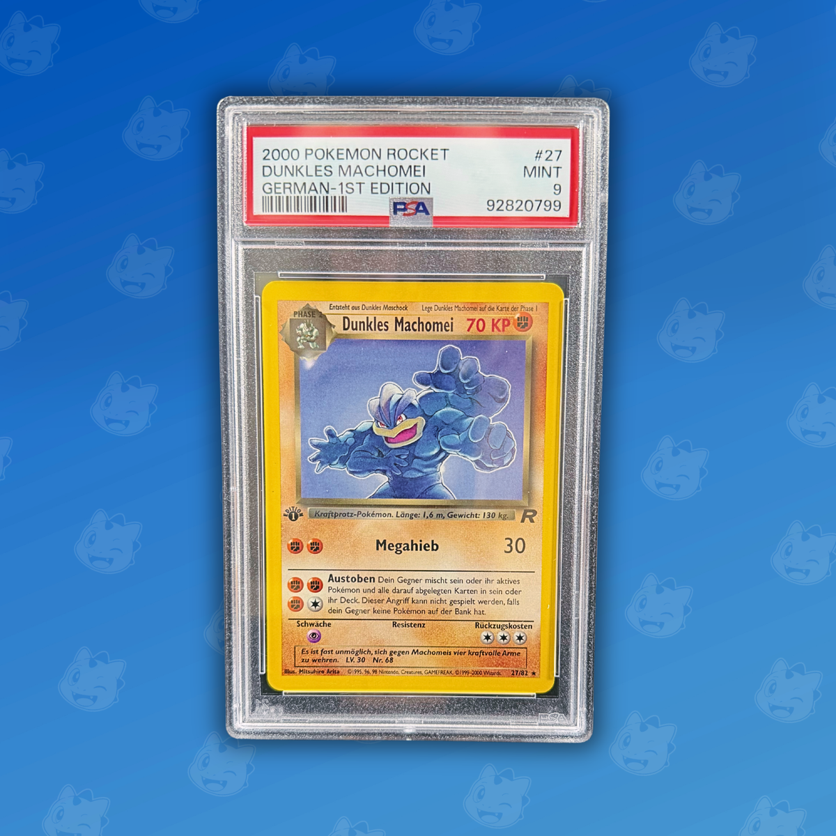 Pokemon PSA9 Dunkles Machomei