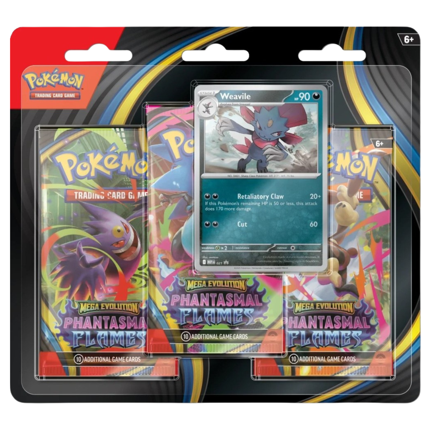 Pokémon Mega Evolution Phantasmal Flames Weavile 3-Pack Blister EN