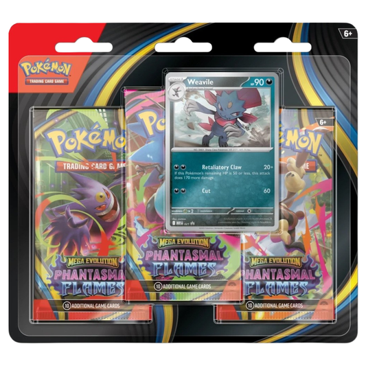 Pokémon Mega Evolution Phantasmal Flames Weavile 3-Pack Blister EN