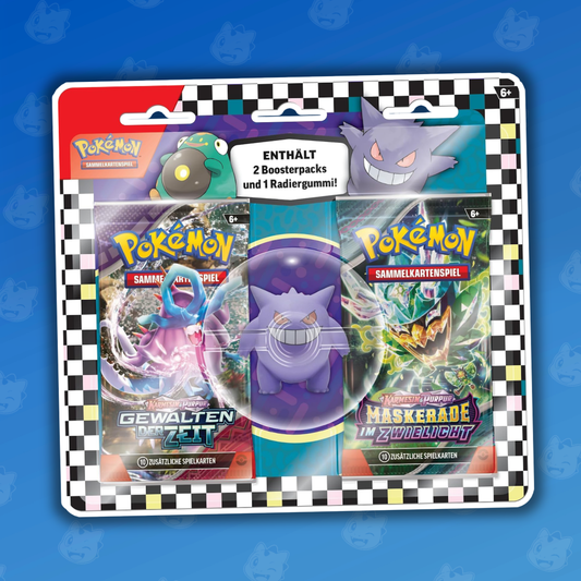 Pokemon Back to School Eraser Blister 2024 (Gengar-Radierer + 2 Booster) - Deutsch