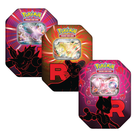Alle 3 Pokemon Team Rocket Tin Box 2025