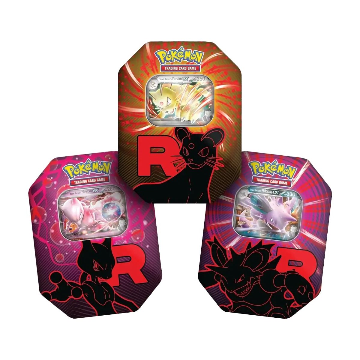 Alle 3 Pokemon Team Rocket Tin Box 2025 EN