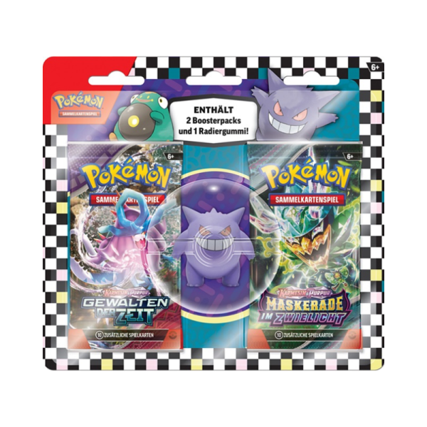 Pokemon Back to School Eraser Blister 2024 (Gengar-Radierer + 2 Booster) - Deutsch