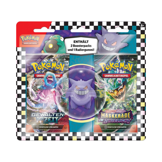 Pokemon Back to School Eraser Blister 2024 (Gengar-Radierer + 2 Booster) - Deutsch