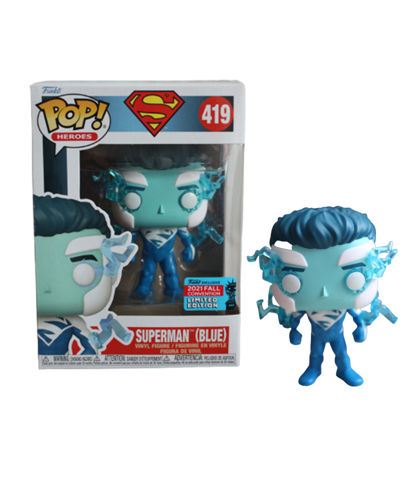 FUNKO POP 419 Superman (Blue) 2021 Fall Convention Limited Edition