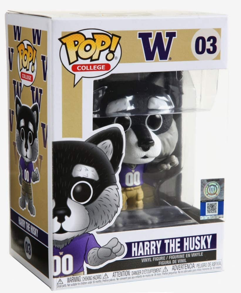 Funko Pop! College University of Washington Harry the Husky (Flocked) ECCC Exclusive Figure